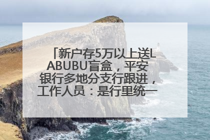 新户存5万以上送LABUBU盲盒，平安银行多地分支行跟进，工作人员：是行里统一的，进货渠道不清楚
