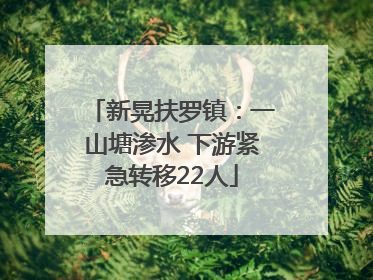 新晃扶罗镇：一山塘渗水 下游紧急转移22人