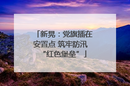 新晃：党旗插在安置点 筑牢防汛“红色堡垒”