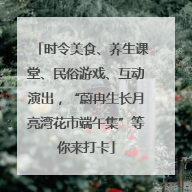 时令美食、养生课堂、民俗游戏、互动演出，“蔚冉生长月亮湾花市端午集”等你来打卡