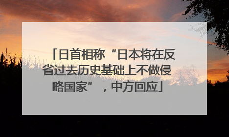 日首相称“日本将在反省过去历史基础上不做侵略国家”，中方回应