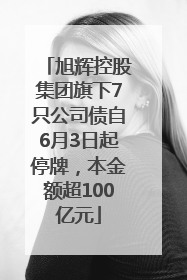 旭辉控股集团旗下7只公司债自6月3日起停牌，本金额超100亿元