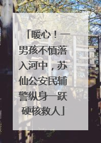 暖心！一男孩不慎落入河中，苏仙公安民辅警纵身一跃硬核救人