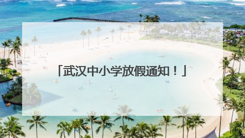 武汉中小学放假通知！