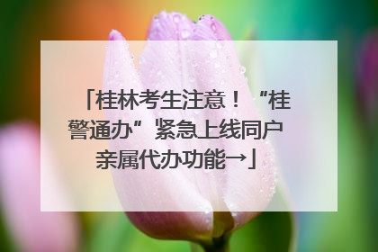 桂林考生注意！“桂警通办”紧急上线同户亲属代办功能→
