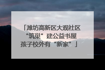 潍坊高新区大观社区“筑巢”建公益书屋 孩子校外有“新家”