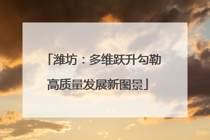 潍坊：多维跃升勾勒高质量发展新图景