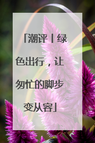 潮评丨绿色出行，让匆忙的脚步变从容