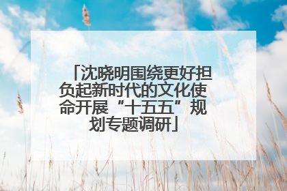 沈晓明围绕更好担负起新时代的文化使命开展“十五五”规划专题调研