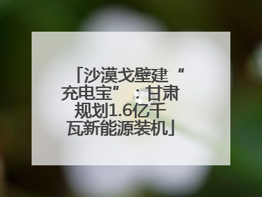 沙漠戈壁建“充电宝”：甘肃规划1.6亿千瓦新能源装机