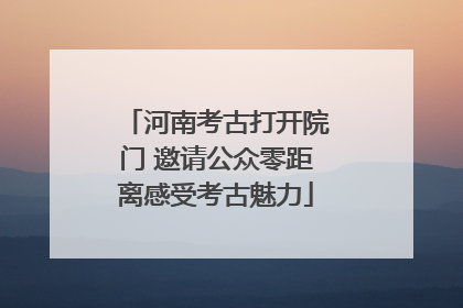 河南考古打开院门 邀请公众零距离感受考古魅力