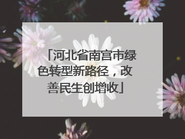 河北省南宫市绿色转型新路径，改善民生创增收