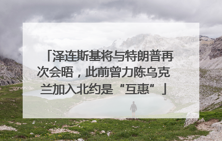 泽连斯基将与特朗普再次会晤，此前曾力陈乌克兰加入北约是“互惠”