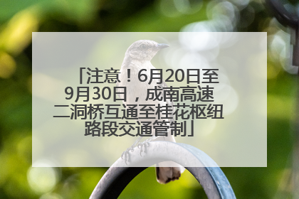 注意！6月20日至9月30日，成南高速二洞桥互通至桂花枢纽路段交通管制