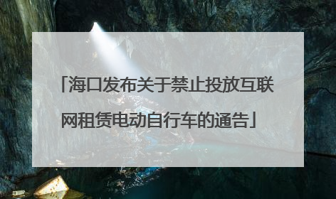 海口发布关于禁止投放互联网租赁电动自行车的通告