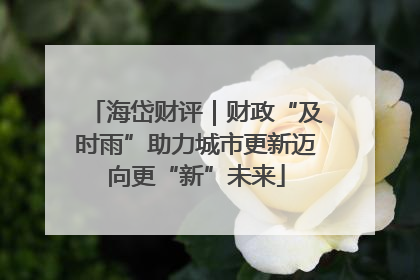 海岱财评｜财政“及时雨”助力城市更新迈向更“新”未来