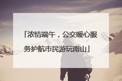 浓情端午，公交暖心服务护航市民游玩南山