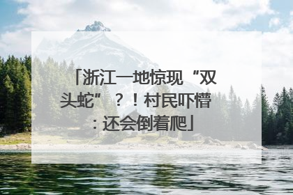 浙江一地惊现“双头蛇”？！村民吓懵：还会倒着爬