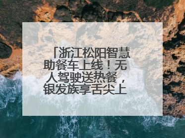 浙江松阳智慧助餐车上线！无人驾驶送热餐，银发族享舌尖上的科技关怀