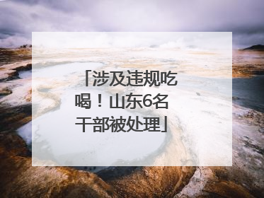 涉及违规吃喝！山东6名干部被处理
