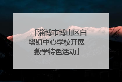 淄博市博山区白塔镇中心学校开展数学特色活动