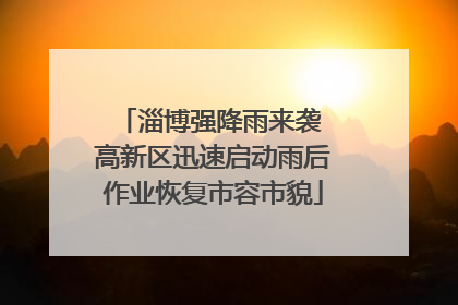 淄博强降雨来袭 高新区迅速启动雨后作业恢复市容市貌