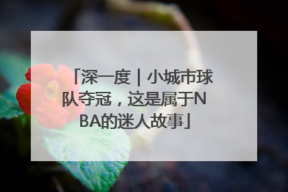 深一度｜小城市球队夺冠，这是属于NBA的迷人故事