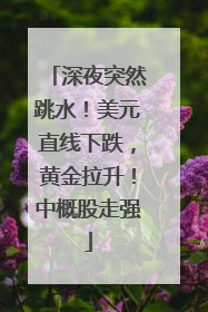 深夜突然跳水！美元直线下跌，黄金拉升！中概股走强