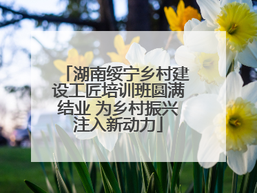 湖南绥宁乡村建设工匠培训班圆满结业 为乡村振兴注入新动力