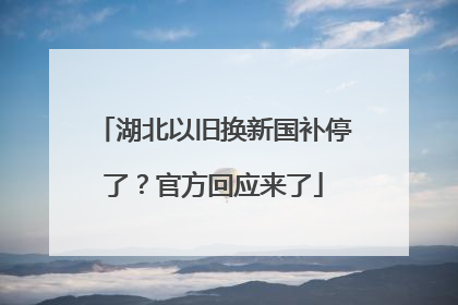 湖北以旧换新国补停了？官方回应来了