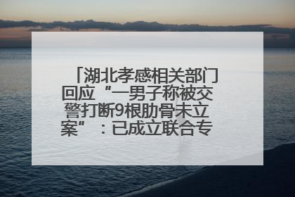 湖北孝感相关部门回应“一男子称被交警打断9根肋骨未立案”：已成立联合专班开展工作