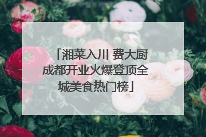 湘菜入川 费大厨成都开业火爆登顶全城美食热门榜