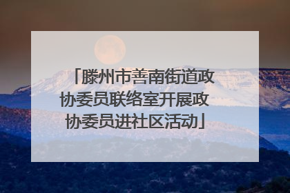 滕州市善南街道政协委员联络室开展政协委员进社区活动