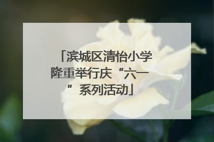 滨城区清怡小学隆重举行庆“六一”系列活动