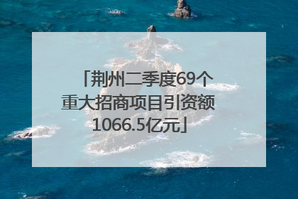 荆州二季度69个重大招商项目引资额1066.5亿元