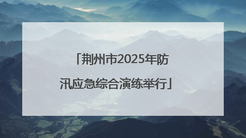 荆州市2025年防汛应急综合演练举行