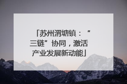 苏州渭塘镇：“三链”协同，激活产业发展新动能