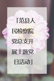 范县人民检察院党总支开展主题党日活动