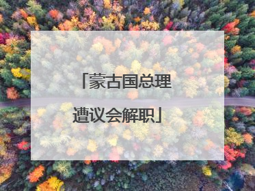 蒙古国总理遭议会解职