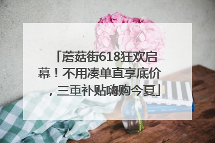 蘑菇街618狂欢启幕！不用凑单直享底价，三重补贴嗨购今夏