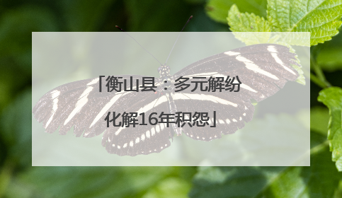 衡山县：多元解纷化解16年积怨