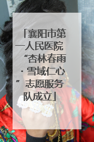 襄阳市第一人民医院“杏林春雨・雪域仁心”志愿服务队成立