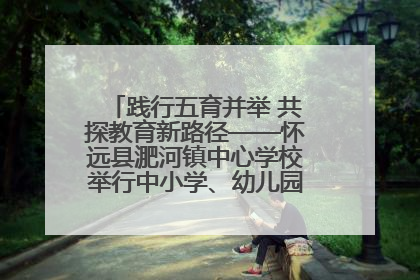 践行五育并举 共探教育新路径——怀远县淝河镇中心学校举行中小学、幼儿园班主任论坛活动