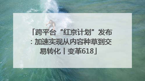 跨平台“红京计划”发布：加速实现从内容种草到交易转化丨变革618