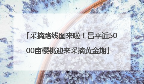 采摘路线图来啦！昌平近5000亩樱桃迎来采摘黄金期