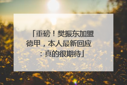 重磅！樊振东加盟德甲，本人最新回应：真的很期待