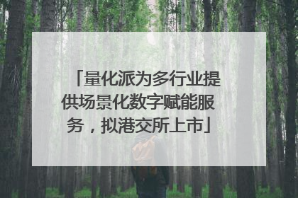 量化派为多行业提供场景化数字赋能服务，拟港交所上市