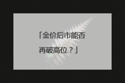 金价后市能否再破高位？