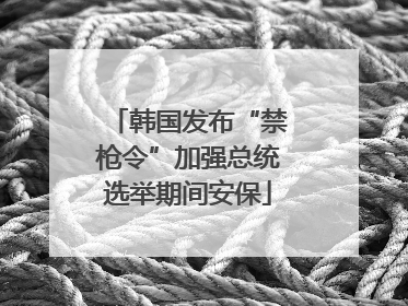 韩国发布“禁枪令”加强总统选举期间安保