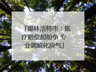 锡林浩特市：医疗赔偿起纷争 专业调解化戾气